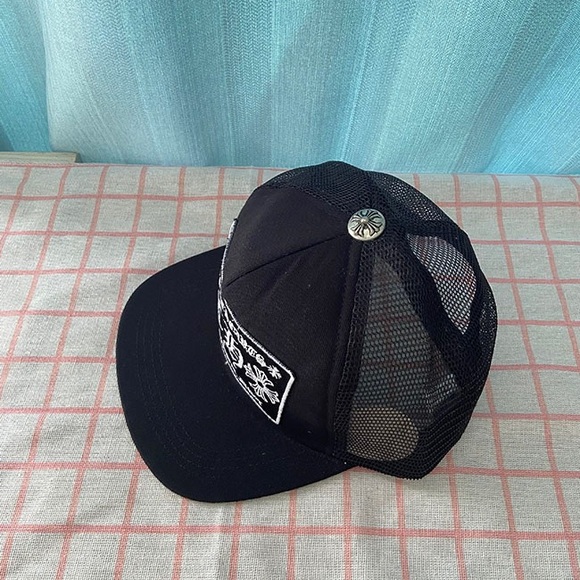 Chrome Hearts Mesh Breathable Black Embroidered Sports Cap - Picture 2 of 7